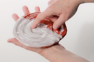 The advantage of the grooved finger path in the clay is that one does not have to look at the labyrinth while tracing the path, so the “walker” can close their eyes to meditate while using the finger labyrinth. This also allows those who cannot see or cannot see well to do a labyrinth walk. I like the way the cool clay feels as my finger traces the path.